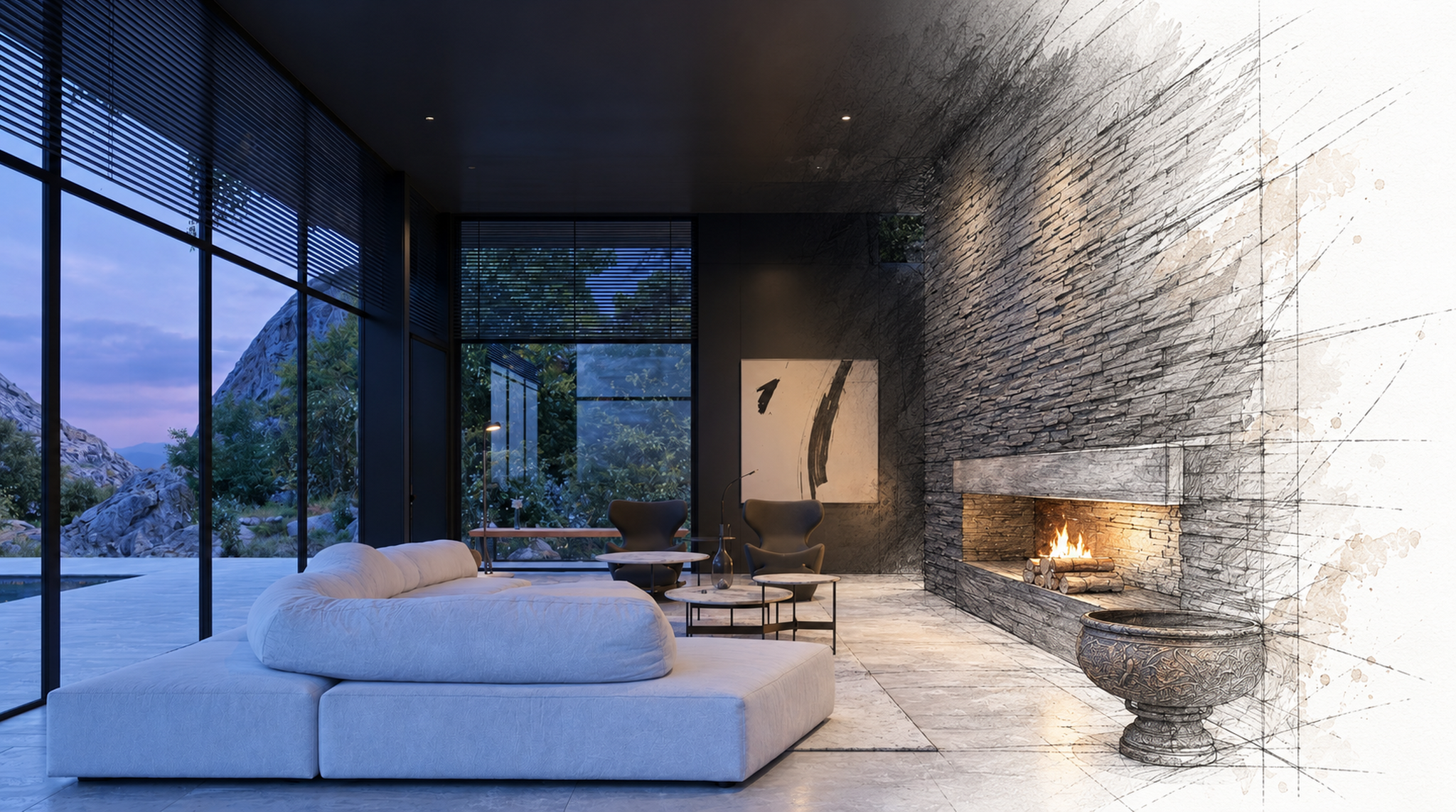 16 blue hour stone fireplace original size