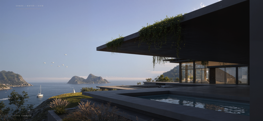 terrace shade water view